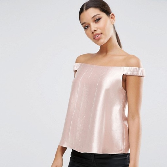 ASOS Rose Gold Off The Shoulder Top - Picture 6 of 6